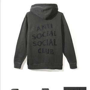 Anti Social Social Club ghosted black tonal hoodie